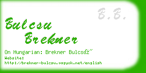 bulcsu brekner business card